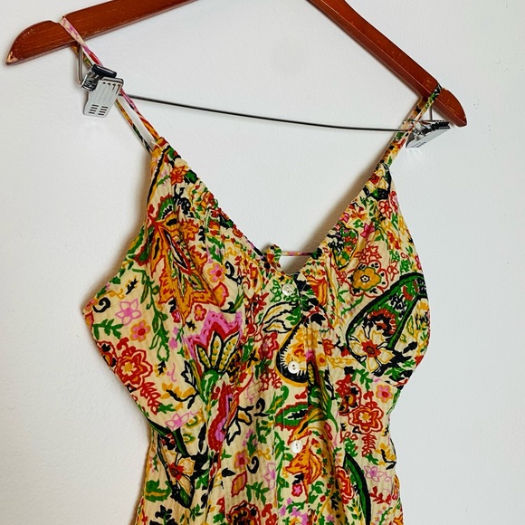 BA&SH Baila Floral Button-Front A-Line Midi Dress Size Small Spaghetti Strap - Picture 3 of 16